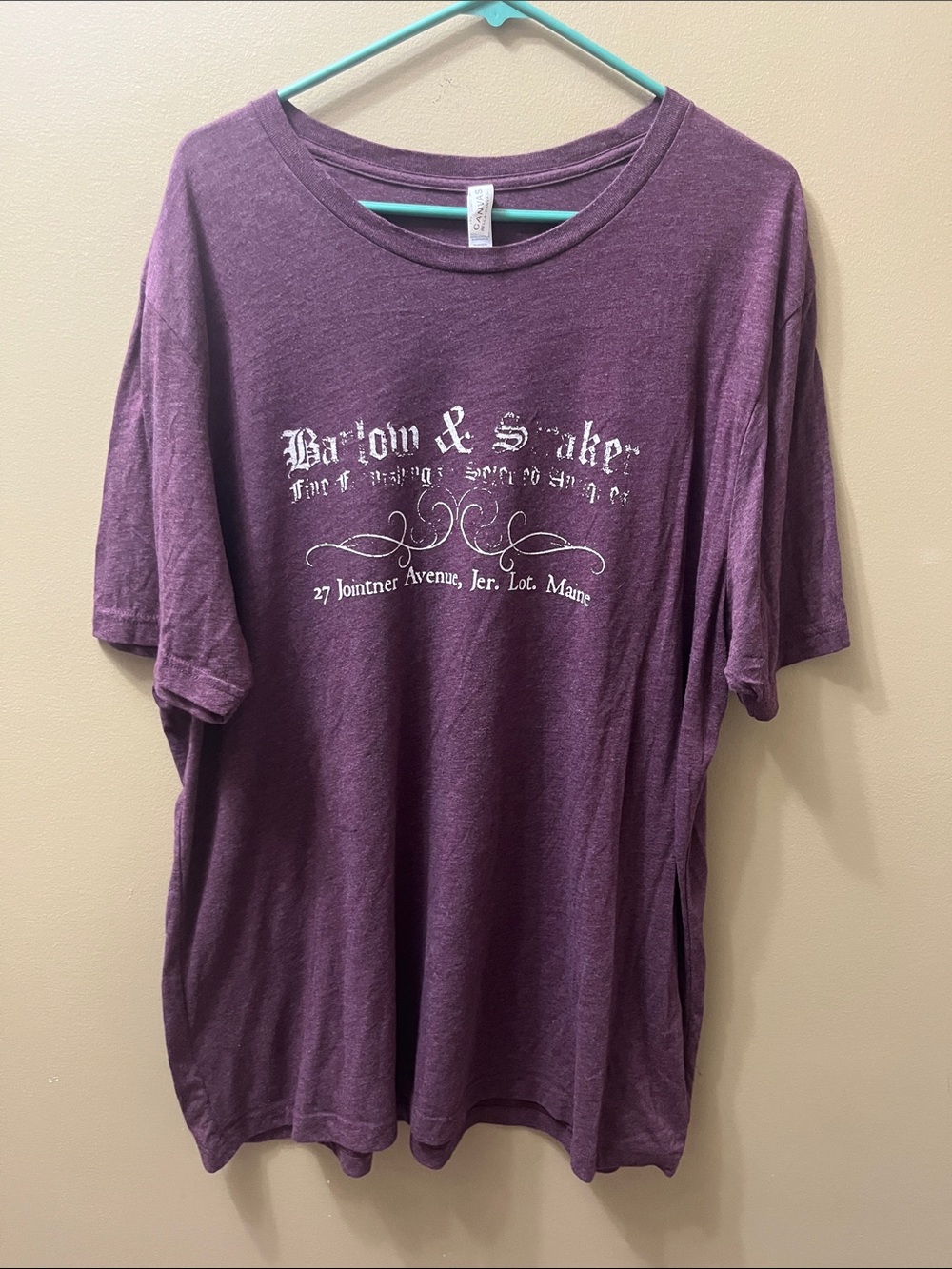 Bella Canvas Purple Graphic Short Sleeve Tee with White Script Logo